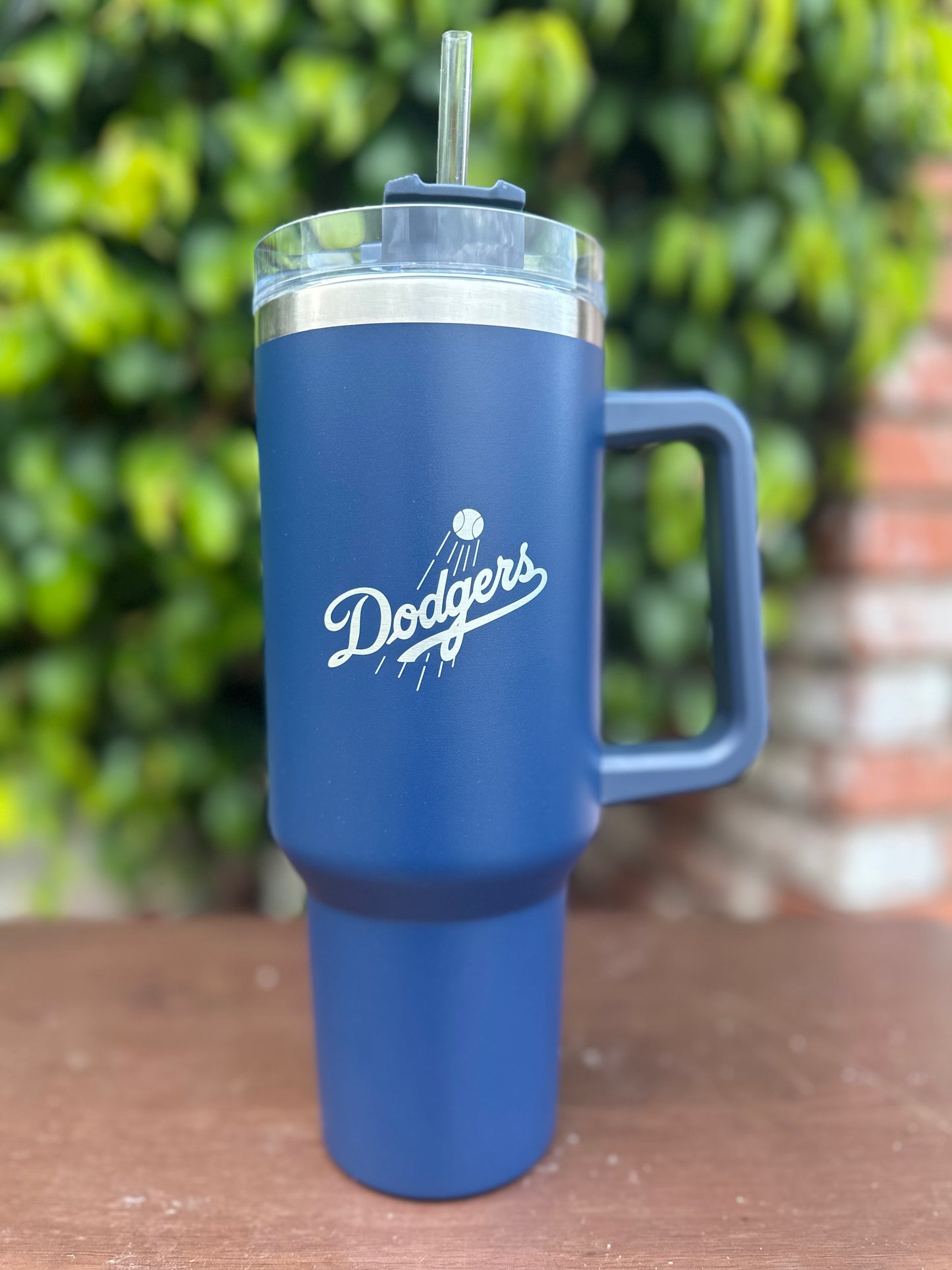 LA Dodgers Stainless Metal 40oz Tumbler With Sealing Lid & Straw (Unbranded/Customized)