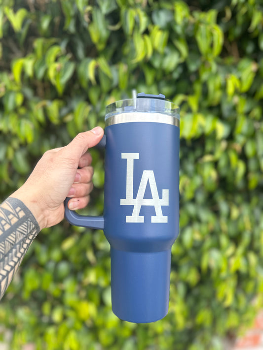 LA Dodgers Stainless Metal 40oz Tumbler With Sealing Lid & Straw (Unbranded/Customized)