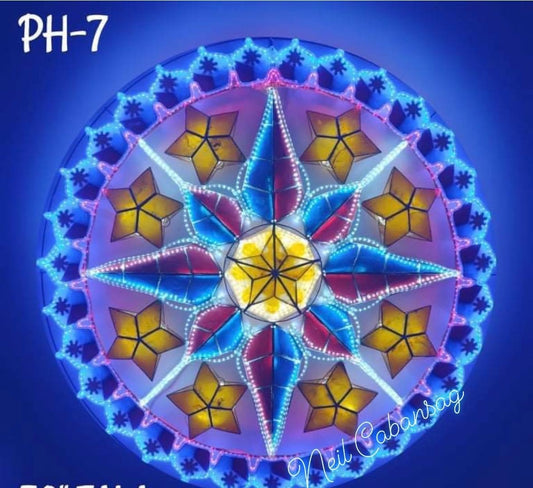 Christmas Parol / Lantern “Philippine Flag 7” Inspired LED lights (24 inches) 110v
