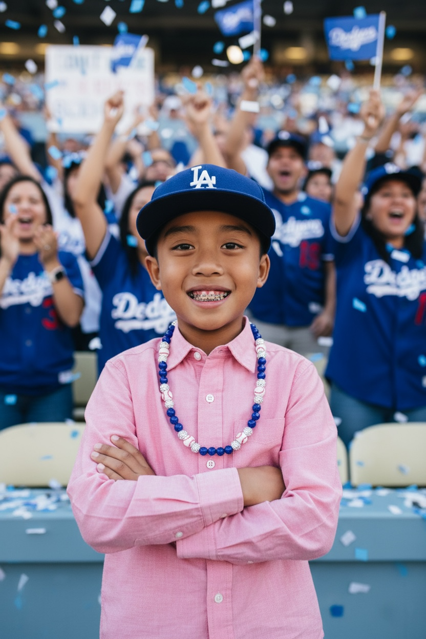LA DODGERS Rhinestone Clay Bead Stretch Necklace (22 inches) ππππ©ΆβΎοΈ