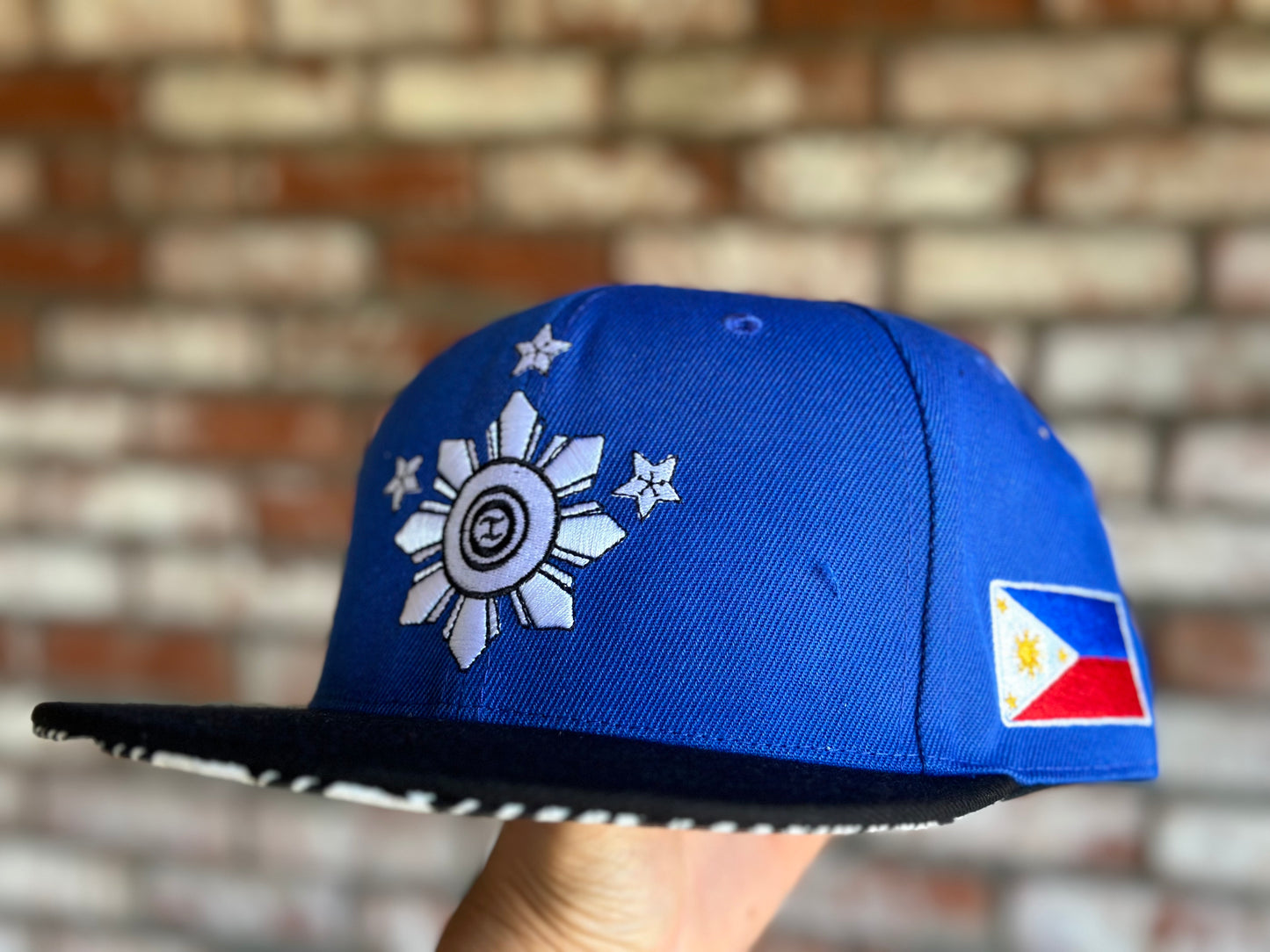 Filipino Represent 3 Stars & Sun Blue Snap Back Hat