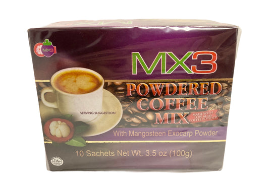 MX3 Powdered Coffee Mix w/ Mangoesteen Exocarp Powder (10 sachets)
