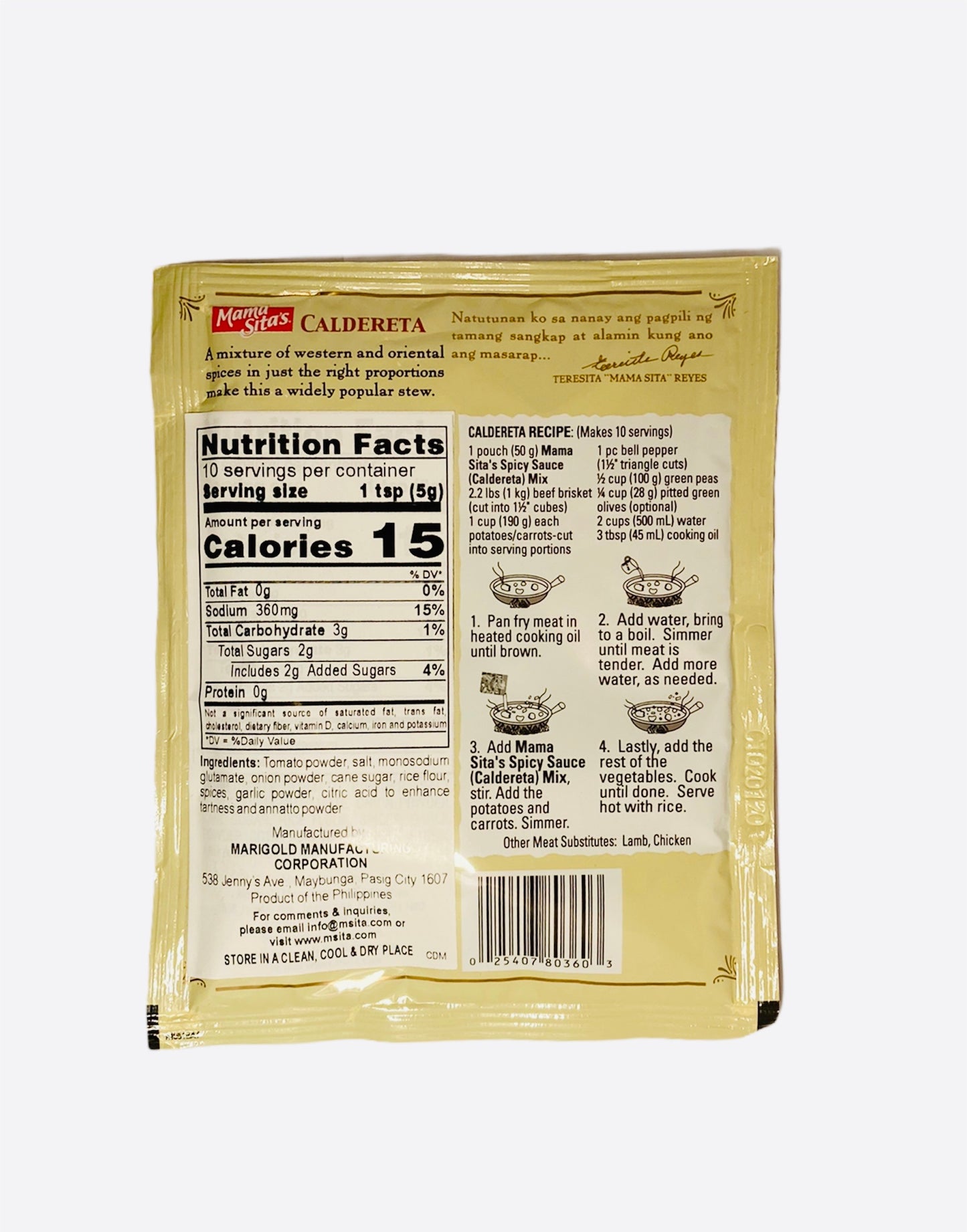 Mama Sita’s Caldereta Spicy Sauce Mix