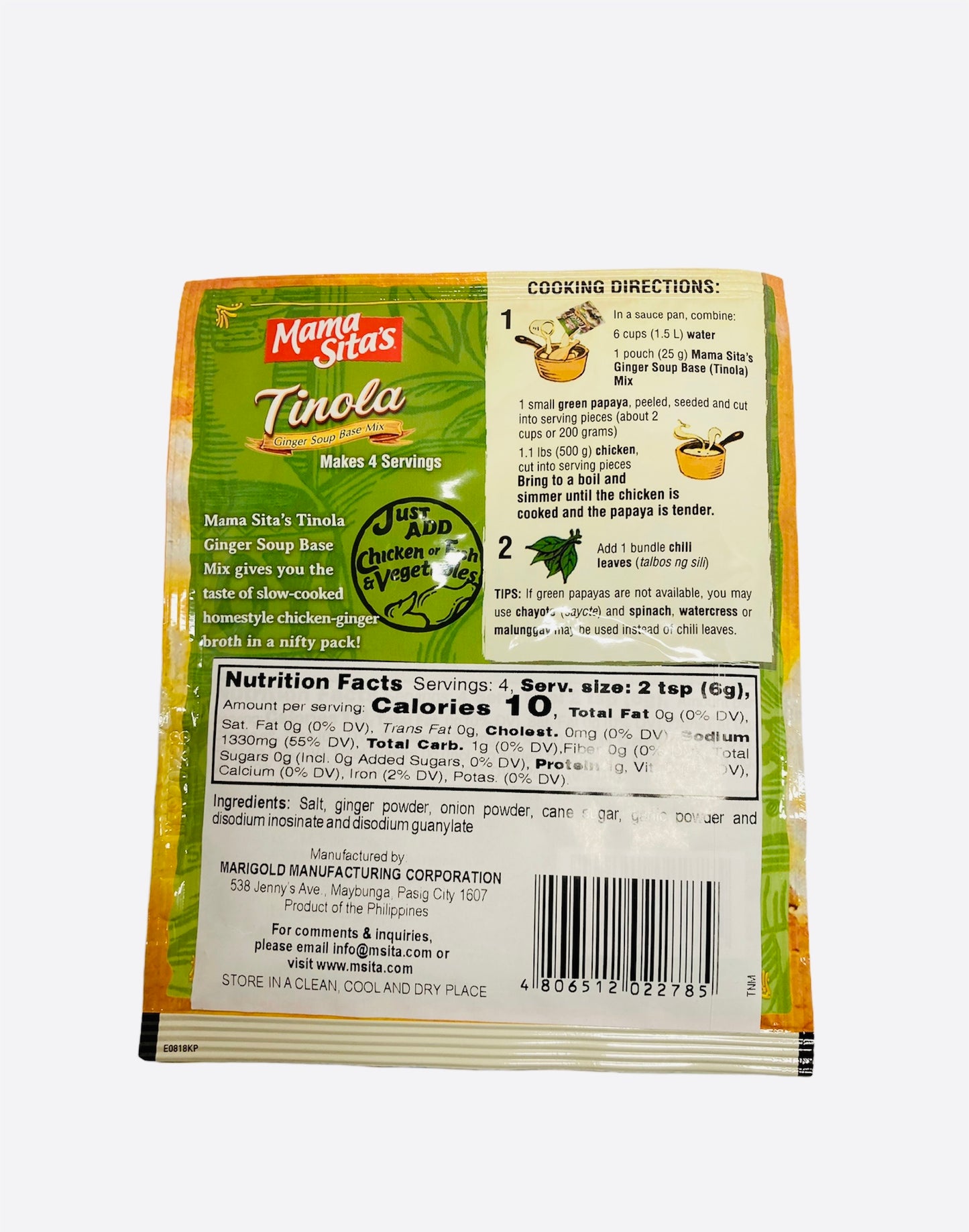 Mama Sita’s Tinola Ginger Soup Base Mix 25g