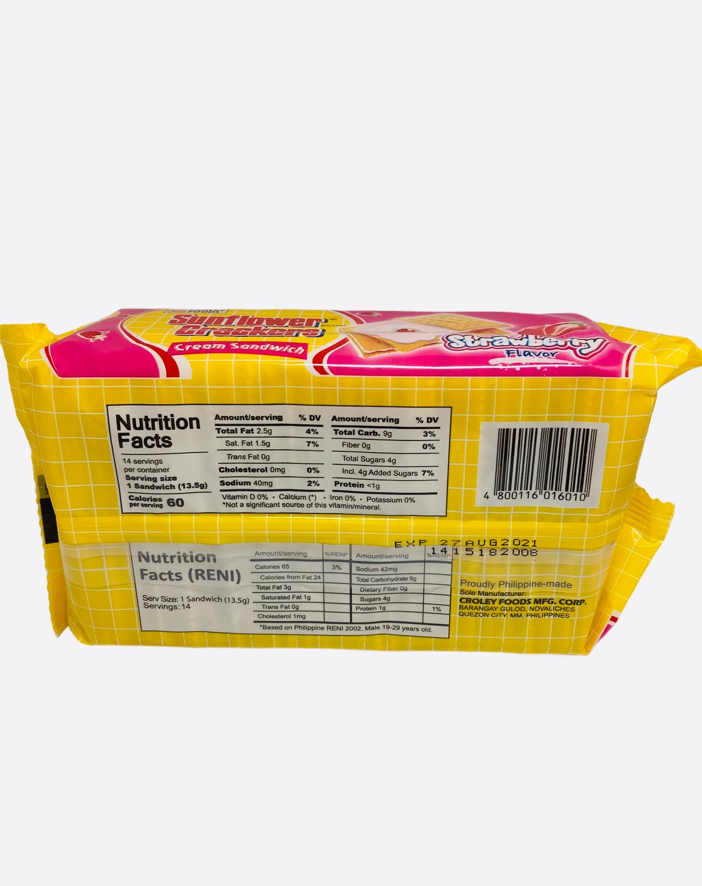 Sunflower Crackers Strawberry 190g