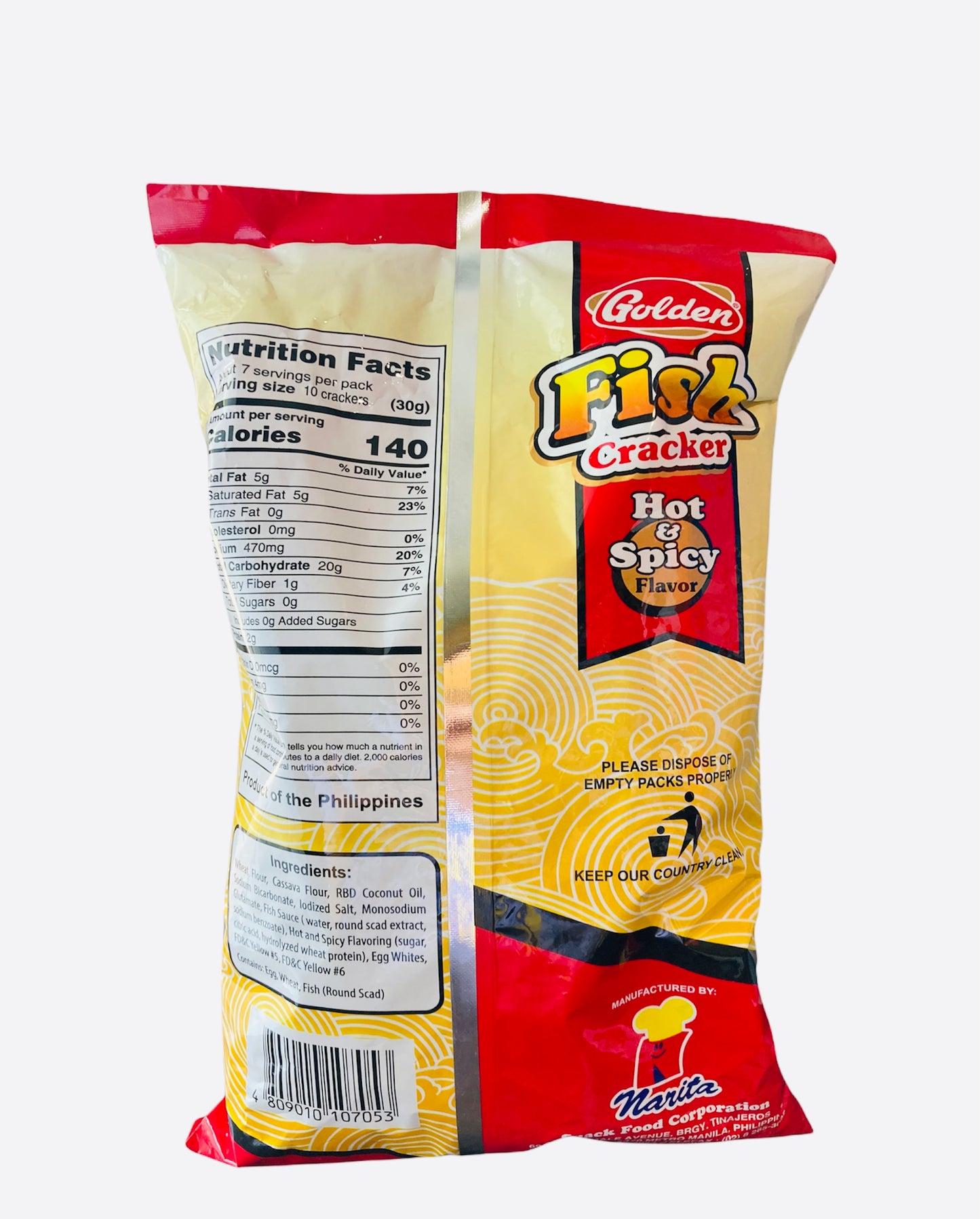 Golden Fish Cracker Hot & Spicy 200g