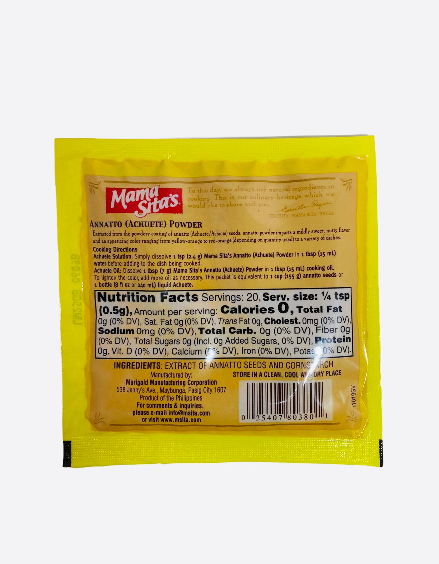 Mama Sita's Annatto Powder, Achuete - 0.33 oz