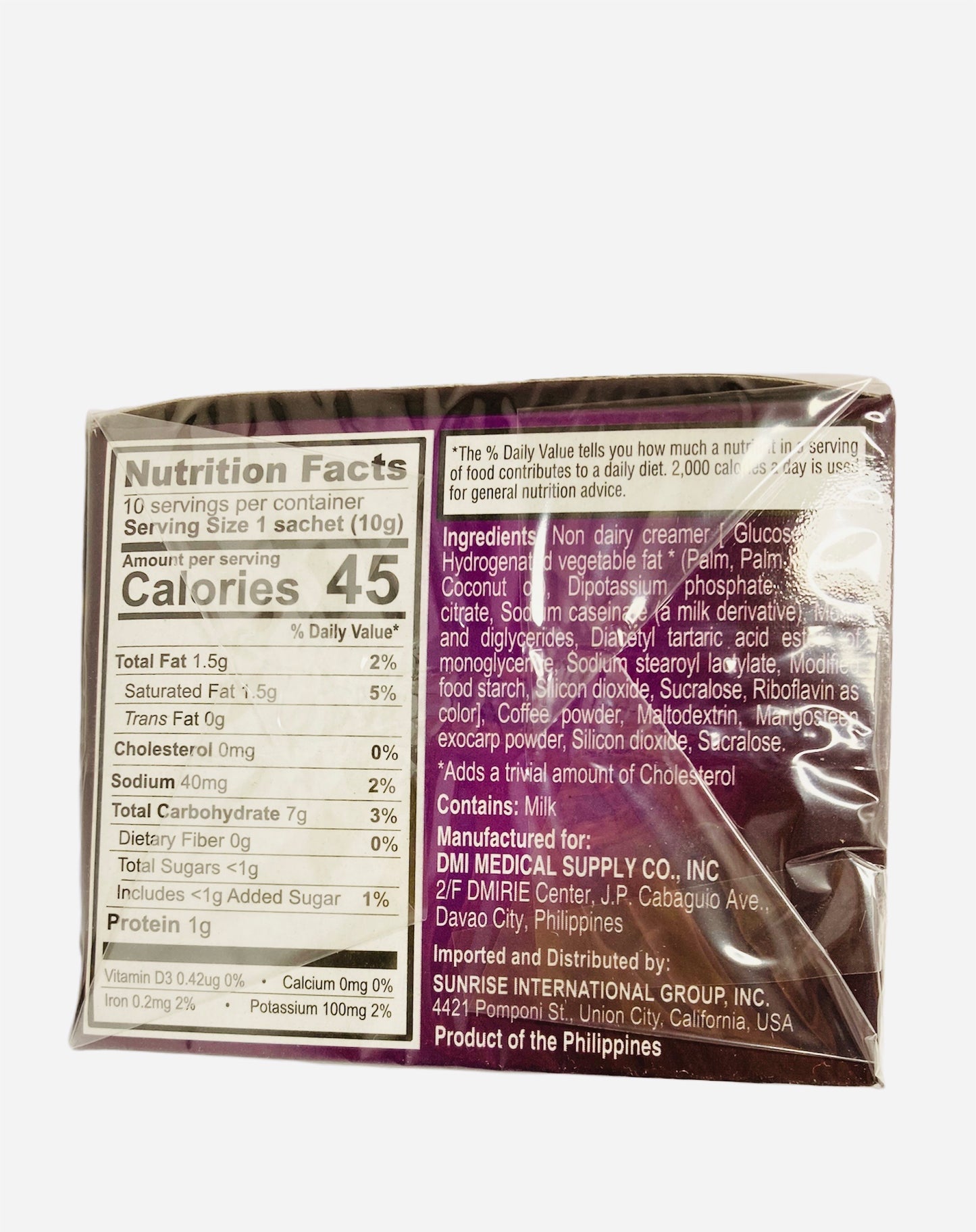MX3 Powdered Coffee Mix w/ Mangoesteen Exocarp Powder (10 sachets)