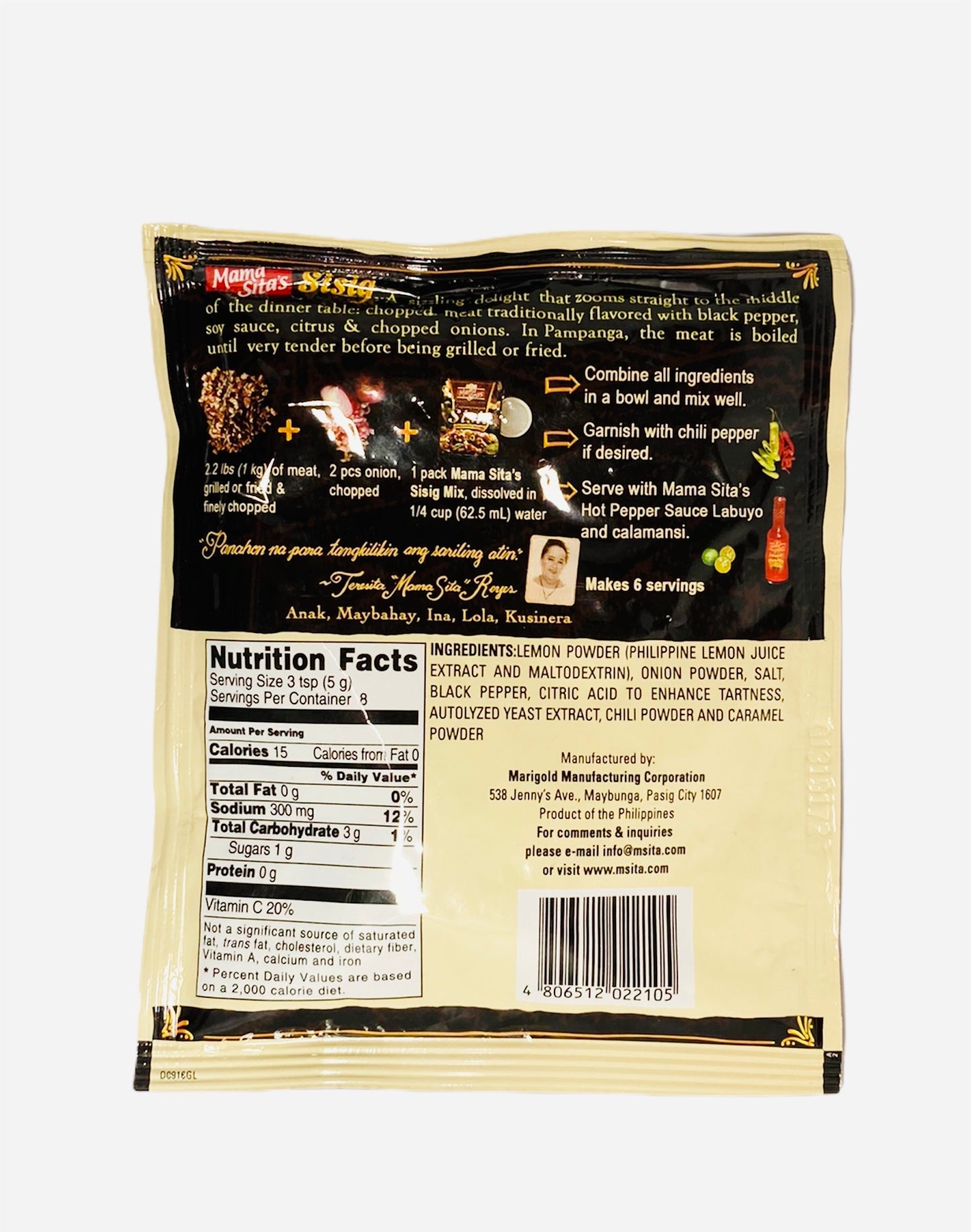 Mama Sita’s Capampangan Sisig Citrus-Pepper Spice Mix