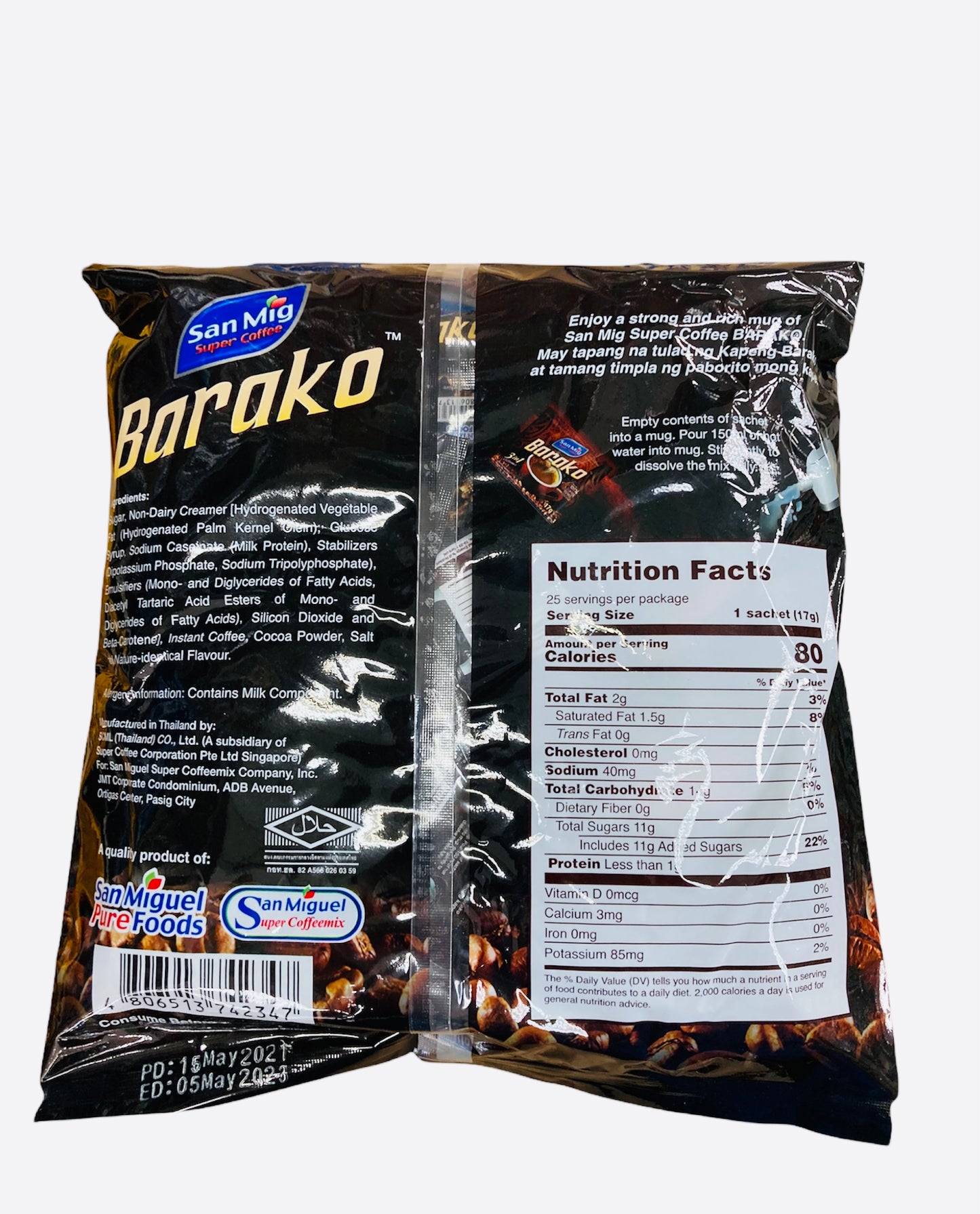 San Mig Original Coffee Barako 3in1 (25 sachets)