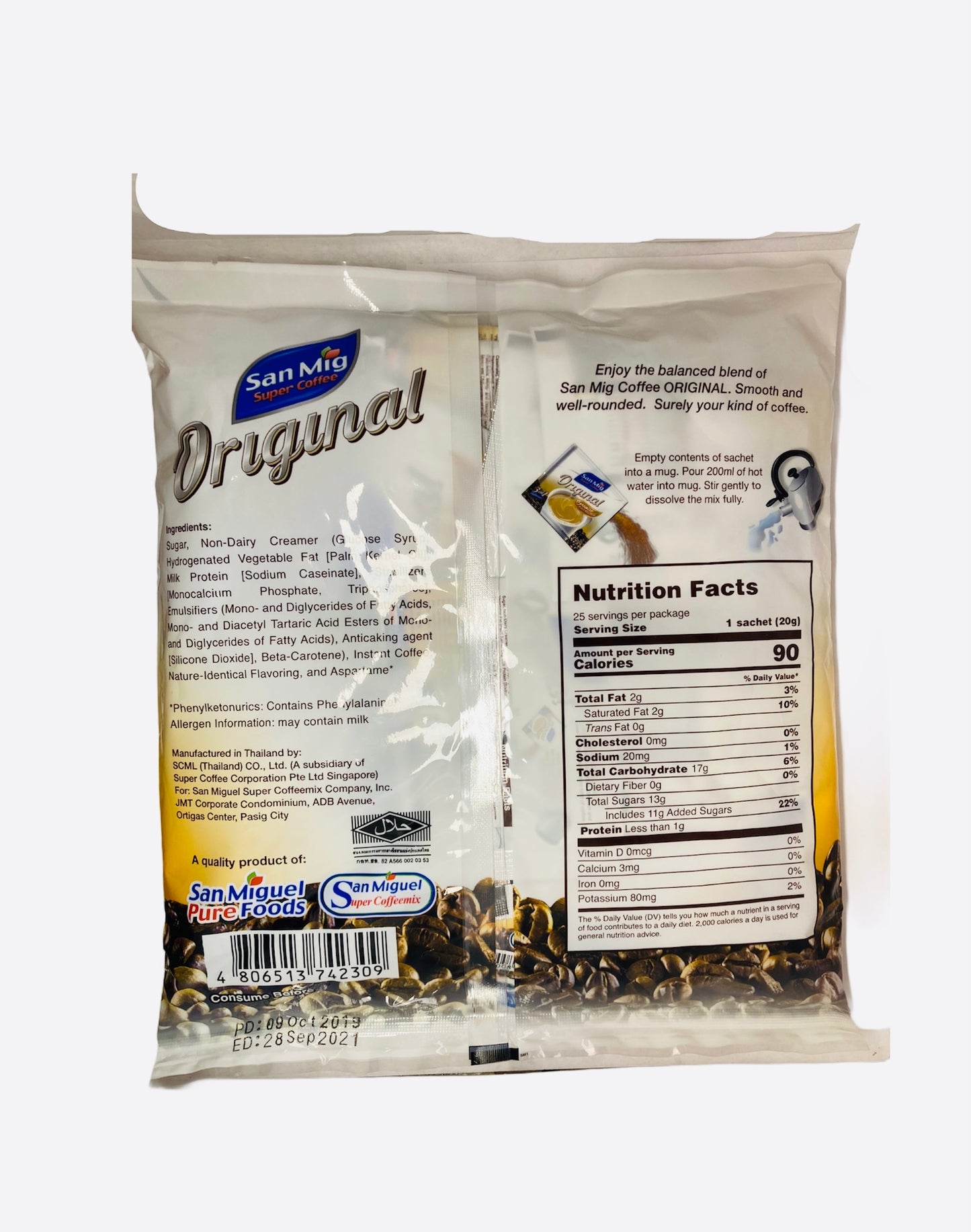San Mig Original Coffee Cremier 3in1 (25 sachets)