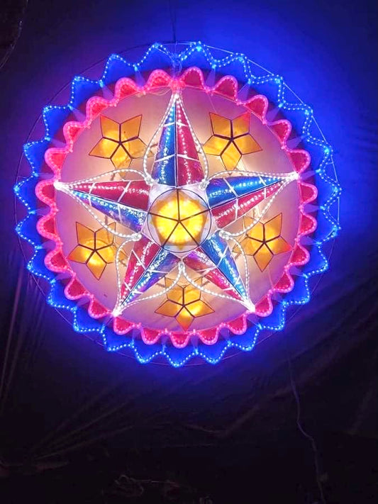 Christmas Parols/ Lantern “Philippine Flag 2” Inspired LED lights (24 inches) 110v