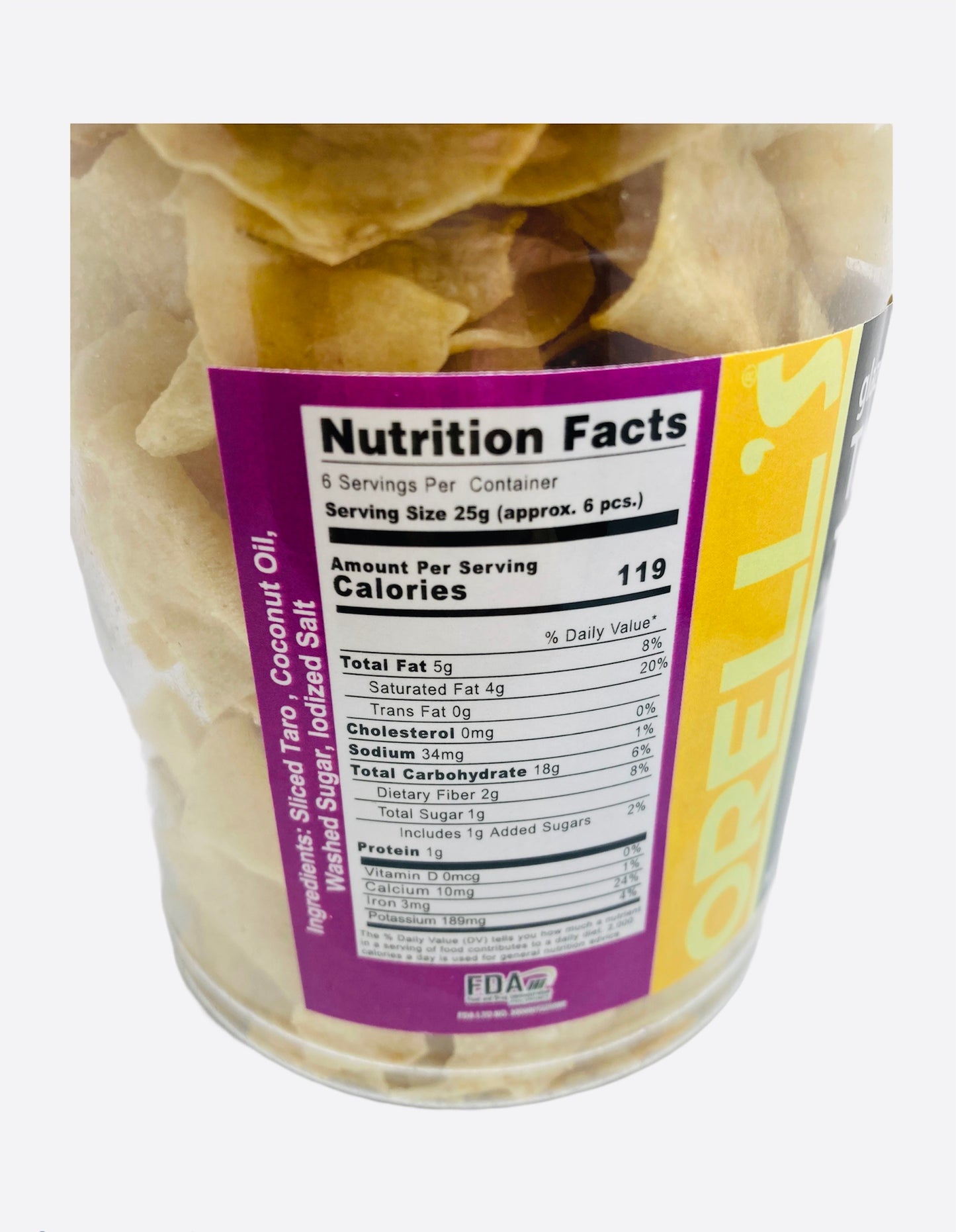 Orelle’s Glazed Taro Thins 150g