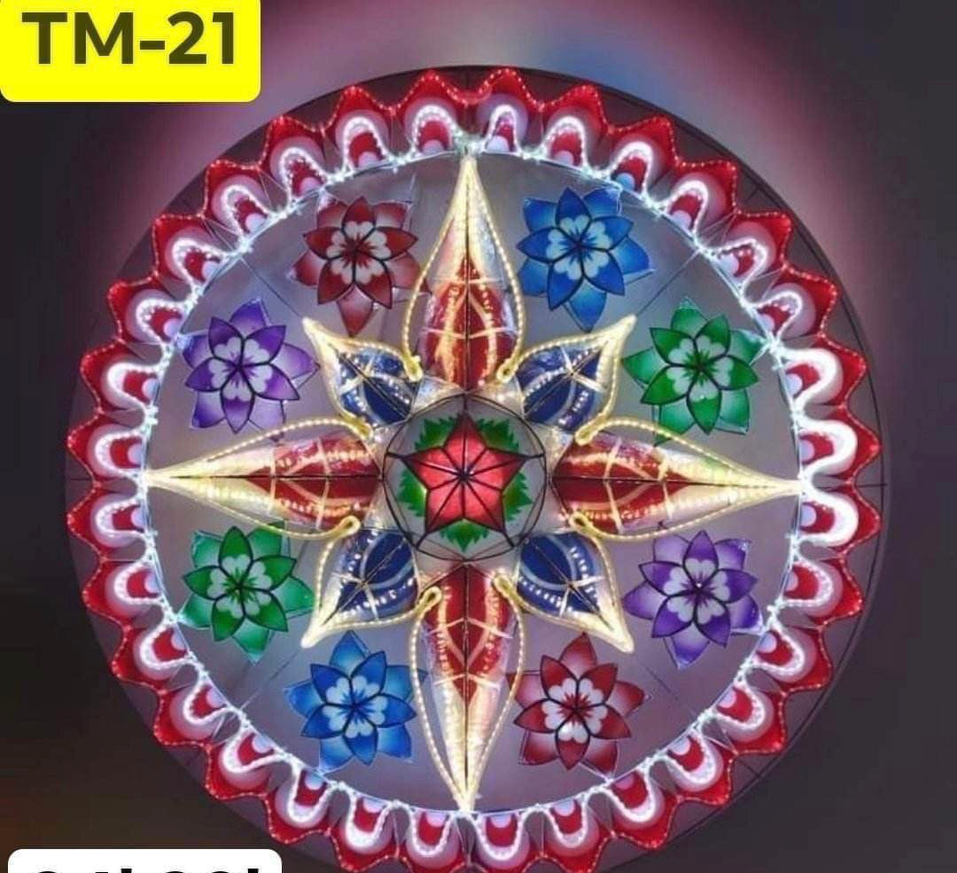 Christmas Parol / Lantern TM-21 Red/White LED lights (24 inches) 110v