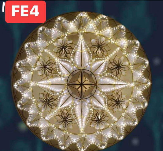 Christmas Parol / Lantern FE4 White LED lights (24 inches) 110v