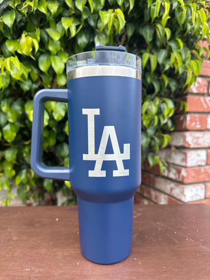 LA Dodgers Metal Stainless 40oz Tumbler With Sealing Lid & Straw (Unbranded/Customized)