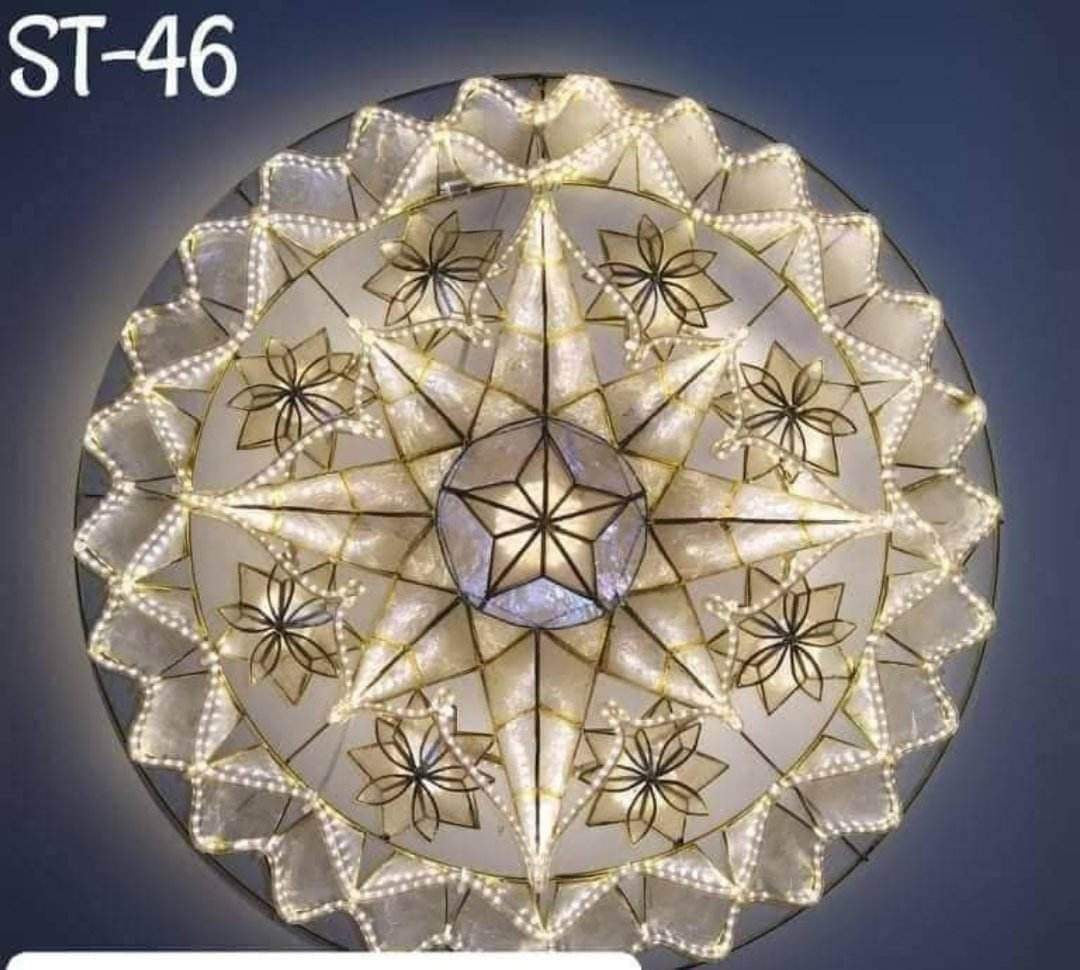 Christmas Parol / Lantern ST46 White LED lights (24 inches) 110v