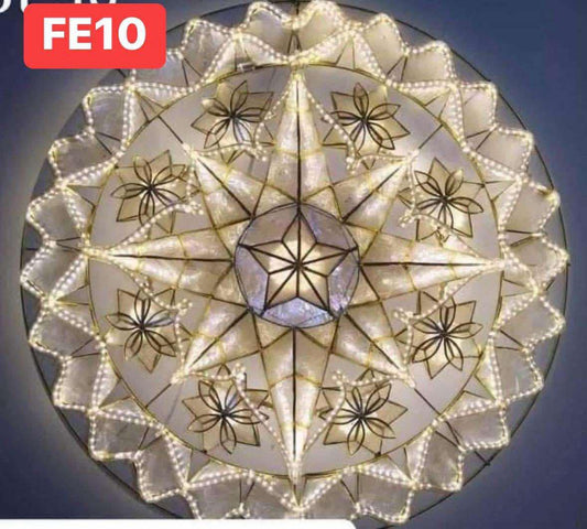 Christmas Parol / Lantern FE10 White LED lights (24 inches) 110v