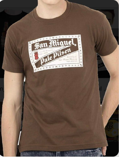 San Miguel Logo Flock Shirt (Brown)