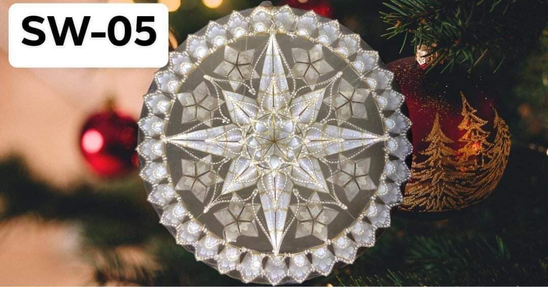 Christmas Parol / Lantern SW-05 White LED lights (24 inches) 110v