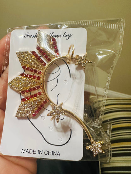 Miss Universe Philippines Catriona inspired 3 stars & a sun Red right ear cuff