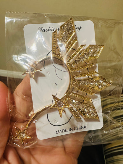 Miss Universe Philippines Catriona inspired 3 stars and a sun LEFT ear cuff