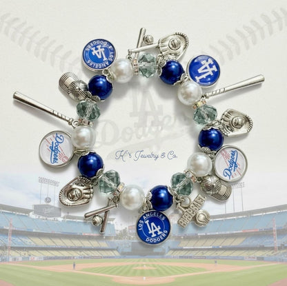 Los Angeles Dodgers World Series Charmed Bracelet 💙🤍⚾️🧢