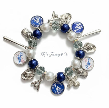 Los Angeles Dodgers World Series Charmed Bracelet 💙🤍⚾️🧢