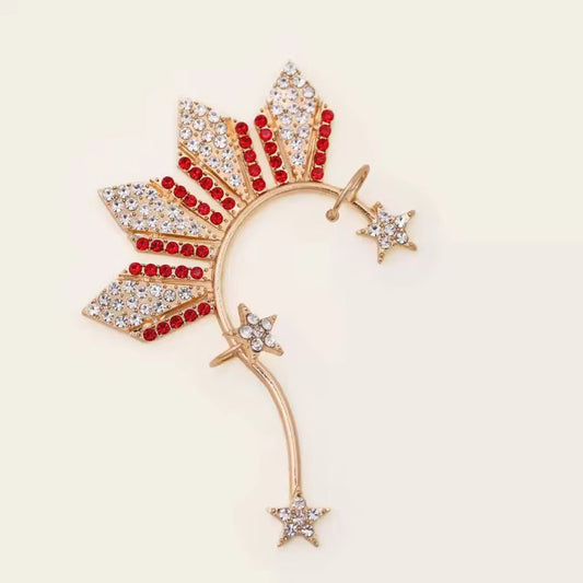Miss Universe Philippines Catriona inspired 3 stars & a sun Red right ear cuff