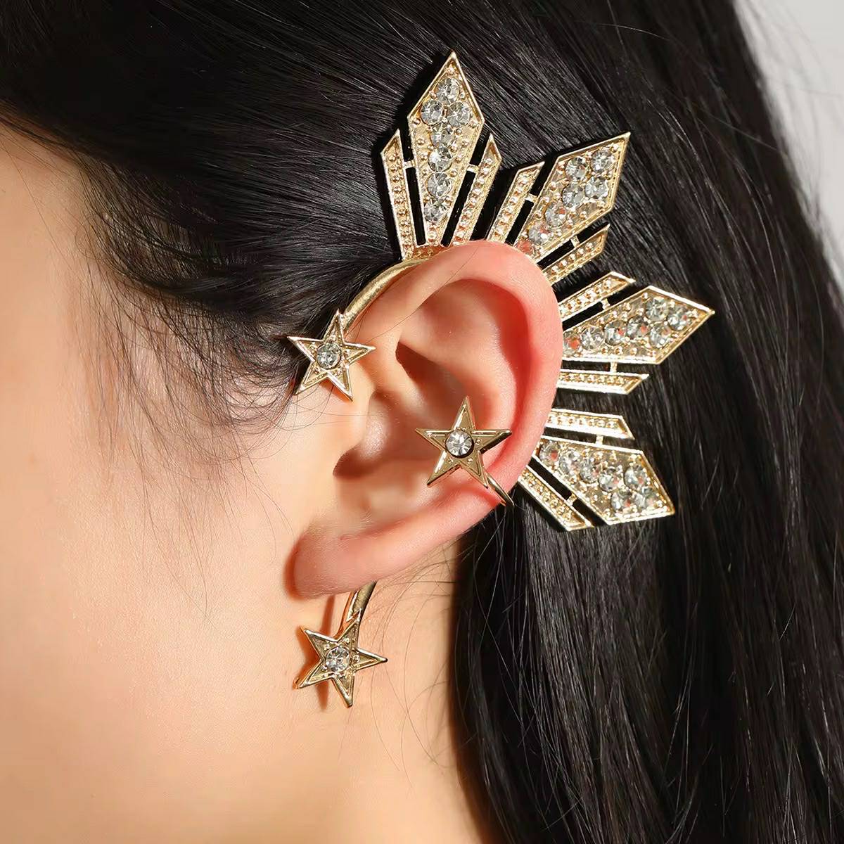Miss Universe Philippines Catriona inspired 3 stars and a sun LEFT ear cuff