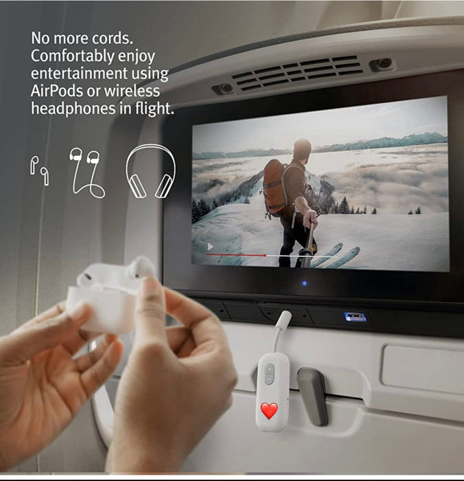 AIRPLANE TO AIRPODS / HEADPHONES AUX BLUETOOTH IN FLIGHT TRANSMITTER (Free Shipping)