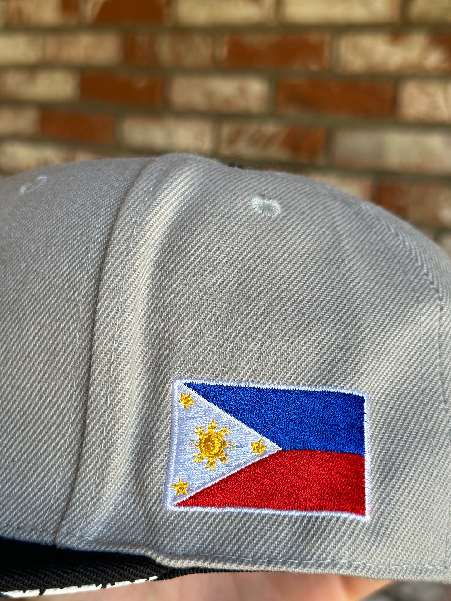 Filipino Represent 3 Stars & Sun Gray Snap Back Hat