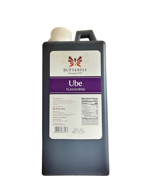 Ube Purple Yam Flavoring Extract Restaurant Size by Butterfly 1 Liter, 33.8 Ounce