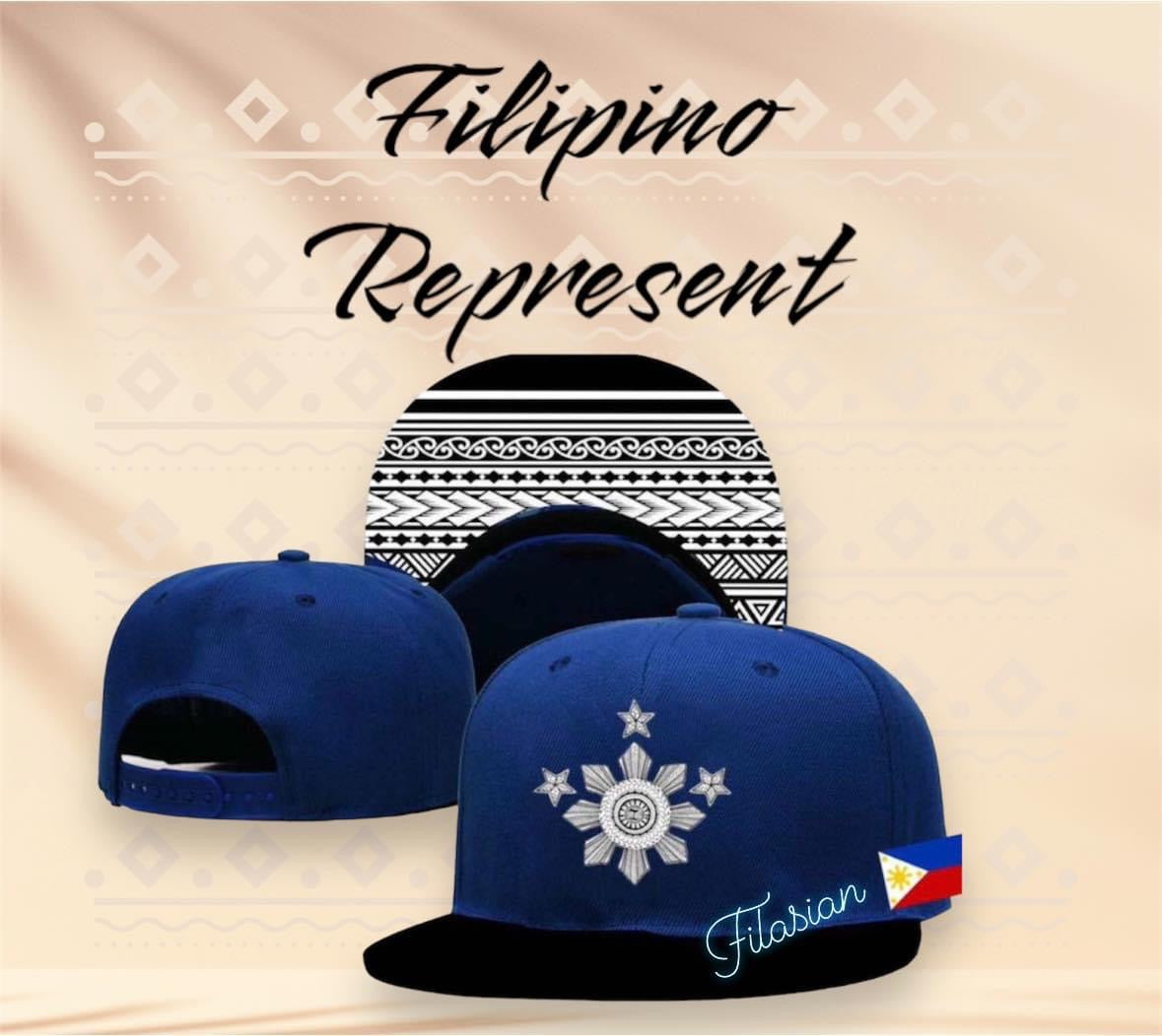 Filipino Represent 3 Stars & Sun Blue Snap Back Hat