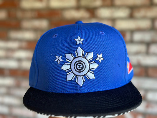 Filipino Represent 3 Stars & Sun Blue Snap Back Hat