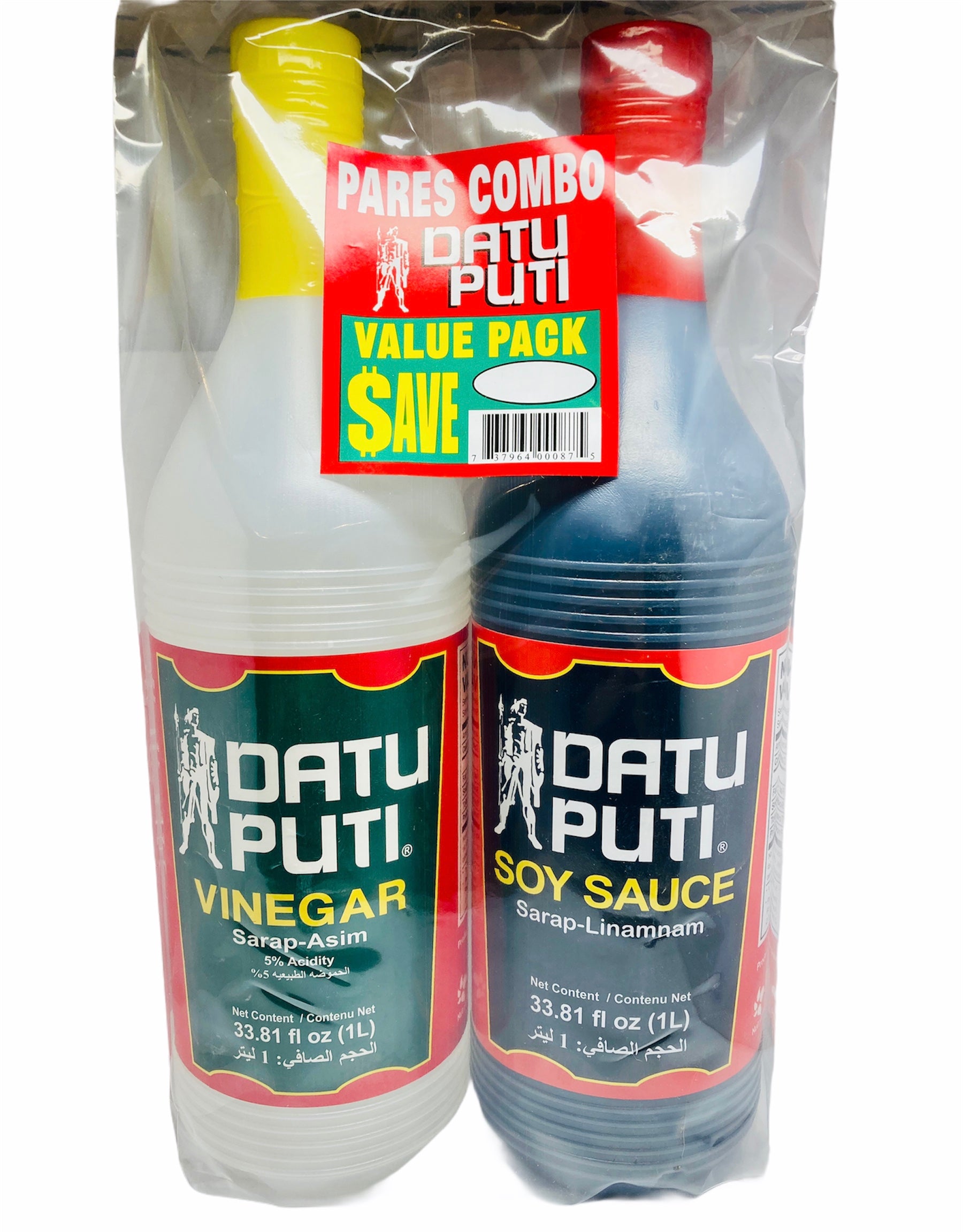 Datu Puti Box Datu Puti Vinegar and Soy Sauce Value Pack - 1 liter bottle of each ...