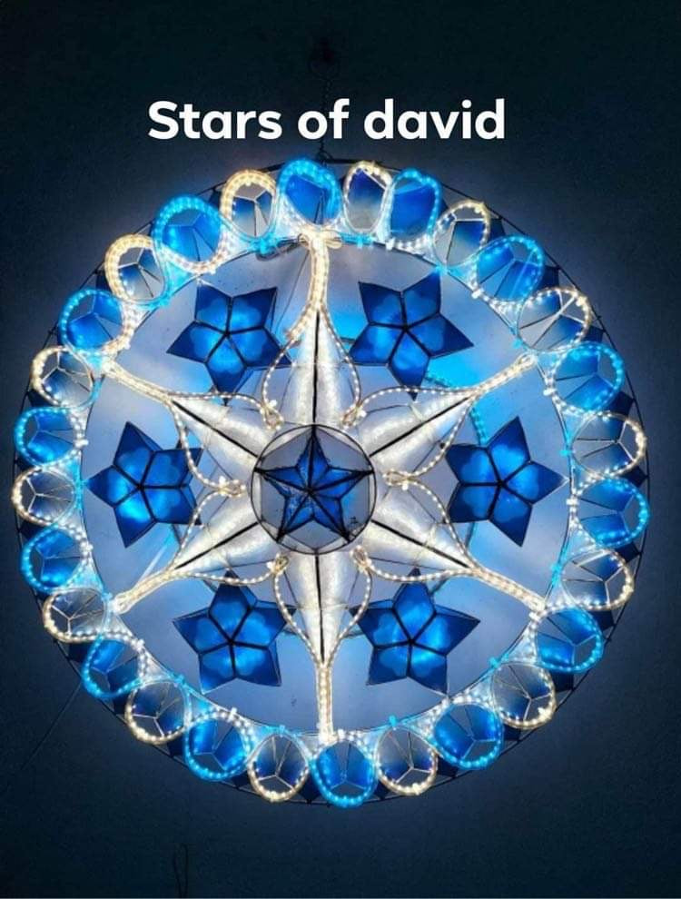 Christmas Parol / Lantern Star of David LED lights (24 inches) 110V