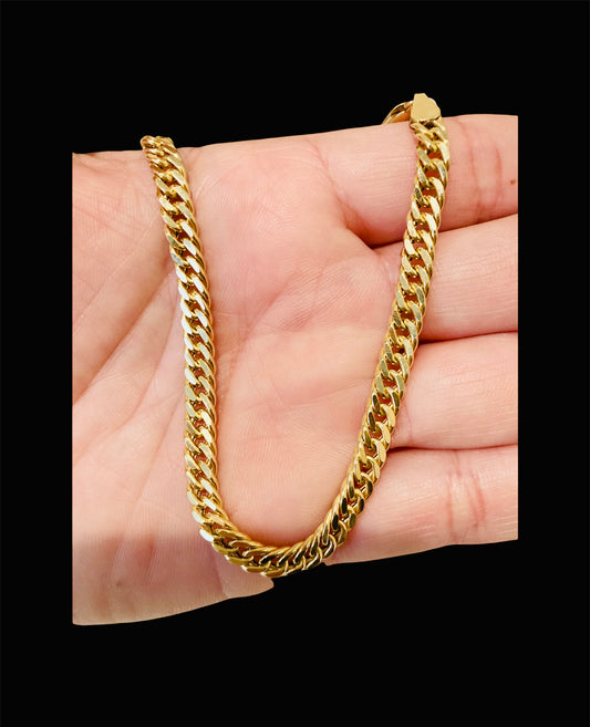 18K Curb Bracelet Size 8