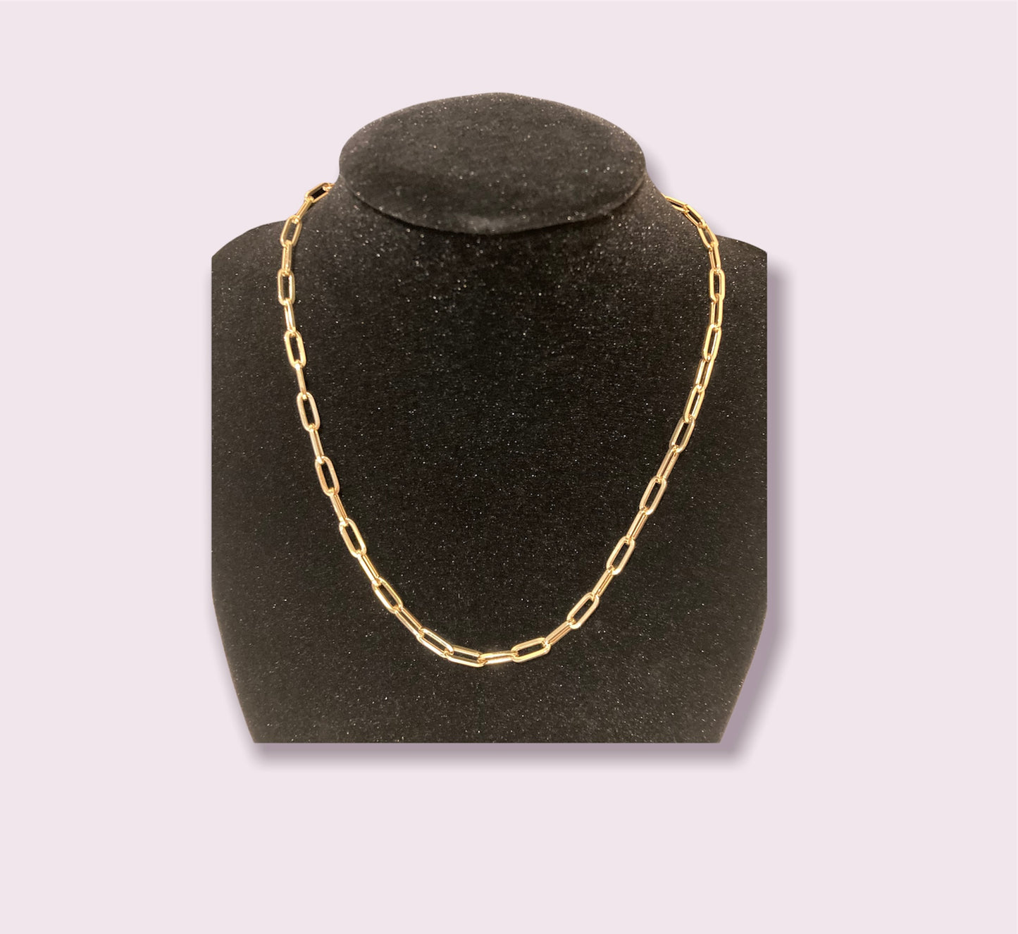 18K Paper Clip Necklace Size 16 inches