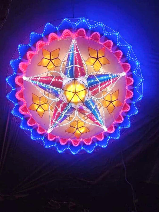 Christmas Parols/ Lantern “Philippine Flag 2” Inspired LED lights (24 inches) 110v