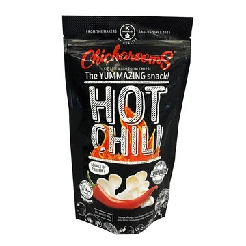 K-Knights Chicharooms Crispy Mushroom Chips Hot Chili Flavor 3.52oz