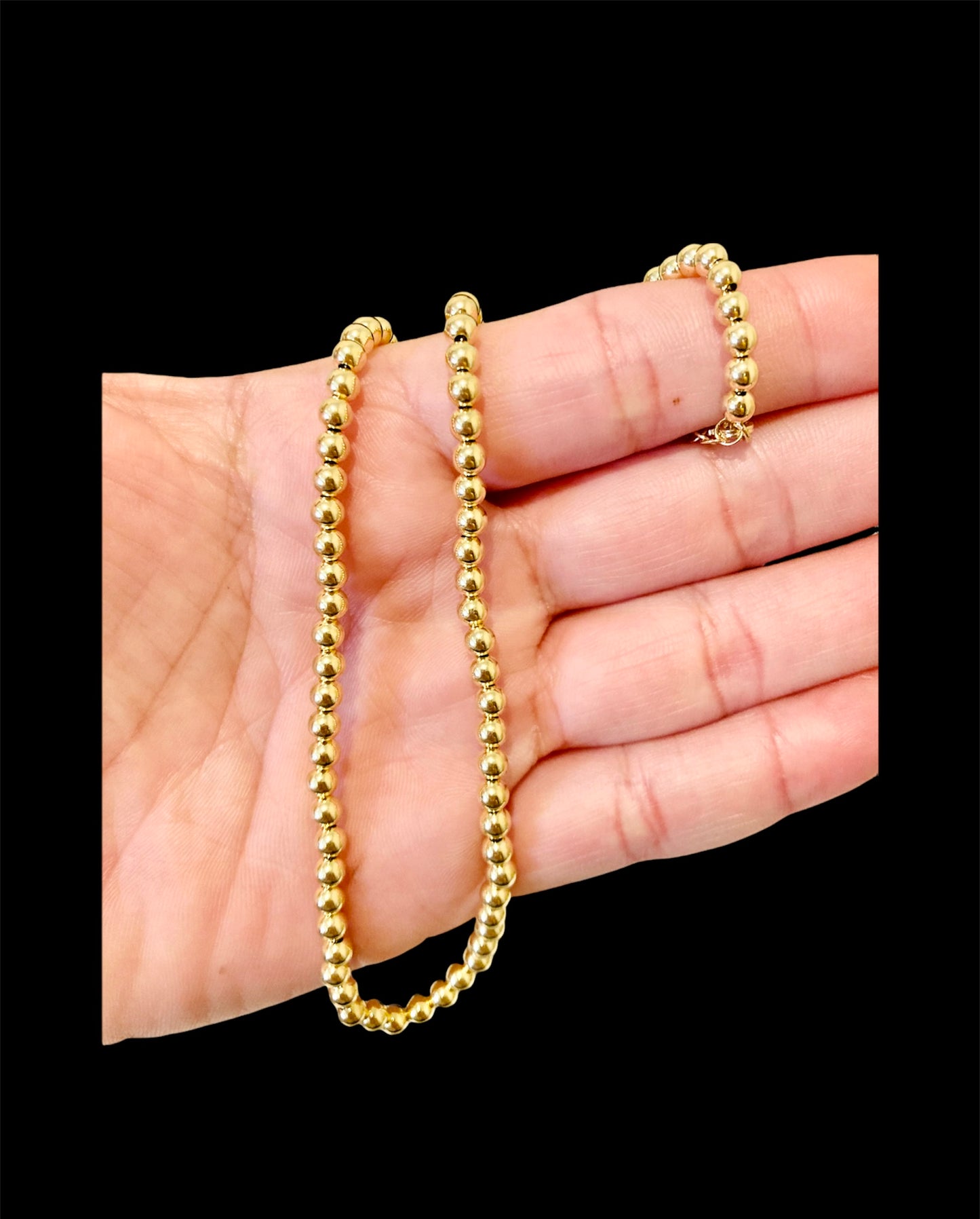 18K Popcorn Necklace Size 16-18 (w/ Extension)